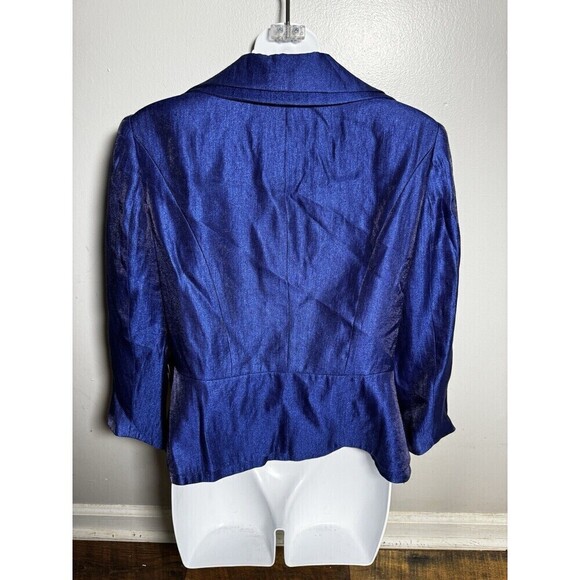 adrianna papell evening essentials Blazer/jacket 3/4” Sleeve. Size 6 Blu… - Picture 5 of 11
